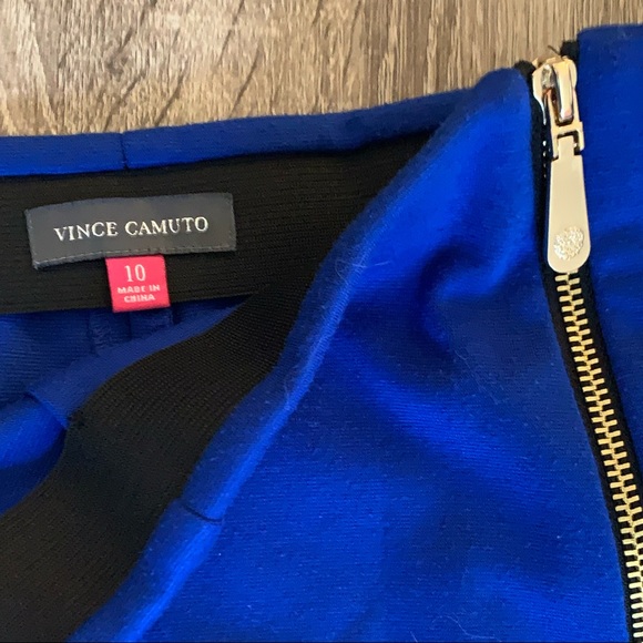 Vince Camuto Bright Blue Skirt w/ side gold zipper - Picture 4 of 5